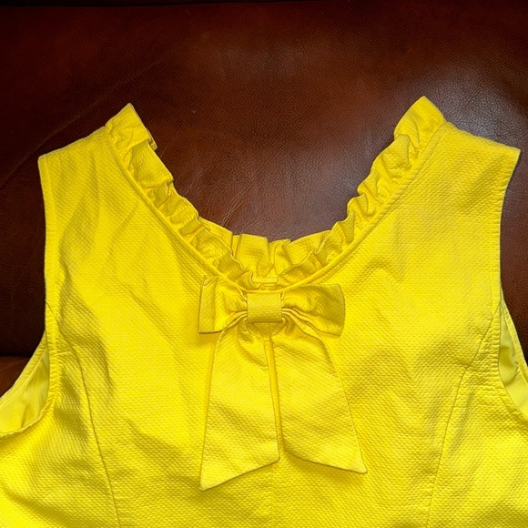 🔥🔥🔥Talbots Petite Yellow Bow Tie Detail Petite Dress 14P - Picture 6 of 9